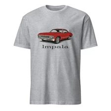 1967 Chevy Impala Vintage T-Shirt – Red Classic Car Graphic Tee