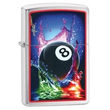 Zippo Mazzi 8 Ball Brushed Chrome 29295
