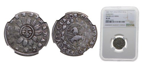 Argentina 1841 PNP 1 Real Silver NGC XF 40
