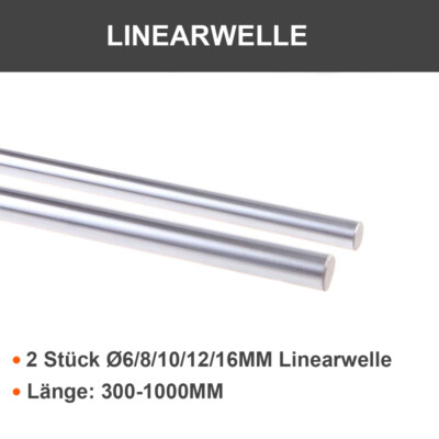 2 Stück 400mm Ø8mm Linearwelle Präzisionswellen gehärtet Linearachse Welle CNC