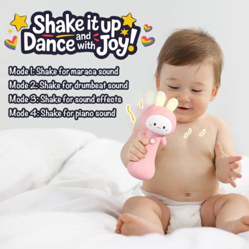 VKTEN Bunny Baby Rattle Toy with Light & Sound – Interactive Teething & Senso... - Picture 2 of 6