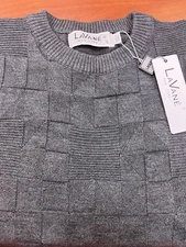 NEW FALL LAVANE Men's Fancy Crewneck Knit: Grey = M-4XL