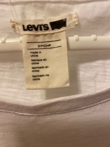 Levi's Women's Cotton Short Sleeve T-shirt Size S White/Red/Blue American Flag - Picture 3 of 6