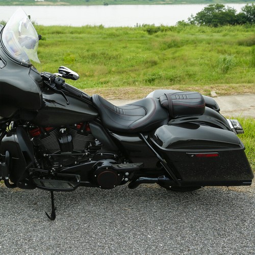 Asiento de conductor negro pillion apto para Harley Touring Road Glide 2009-2023 - Imagen 11 de 12