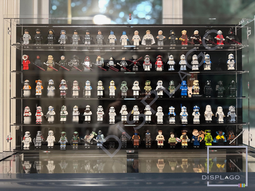 Wandmontierte 100 LEGO® Minifiguren Vitrine. Vitrine. Vitrine