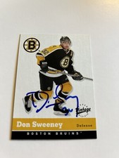 Don Sweeney Signed 2000/01 Upperdeck Vintage Boston Bruins Card # 35