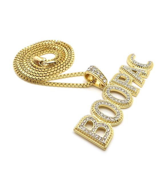 ICED HIP HOP Lil Boosie BOOMPAC PENDANT 24" BOX, CUBAN, ROPE CHAIN