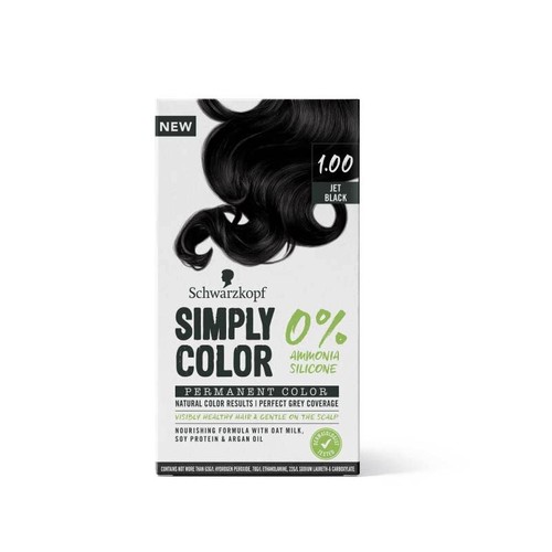 Schwarzkopf Simply Color Permanent Haarfarbe - 100ml Jet Black 100% Grey Covera - Bild 1 von 6