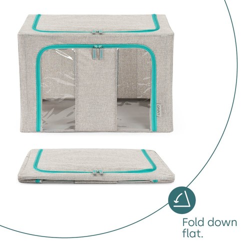 Foldable Clothes Storage Bags Zipped Organizer Wardrobe Closet Boxes Steel Frame - Picture 9 of 10