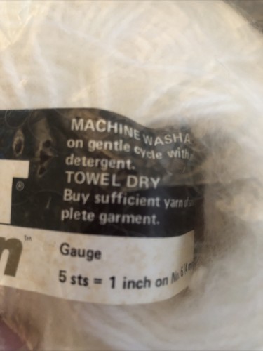 BERNAT CLOUDSPUN Wolle Mohair Acryl Garn Menge 12 Knäuel je 1,75 Unzen weiß - Bild 4 von 5