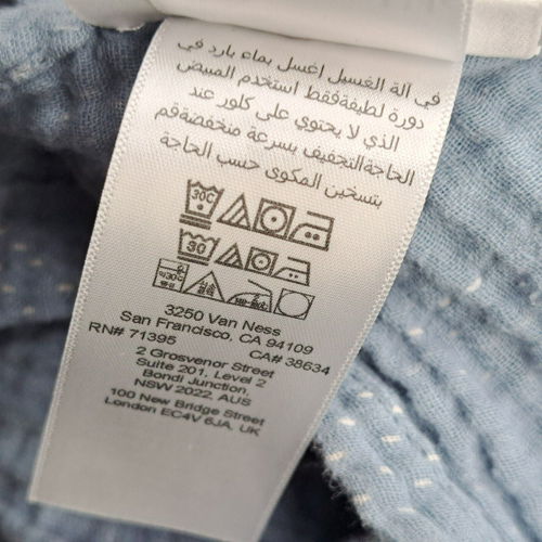 Pottery Barn Kids Muslin Baby Blanket Light Blue Patterned - Picture 6 of 11