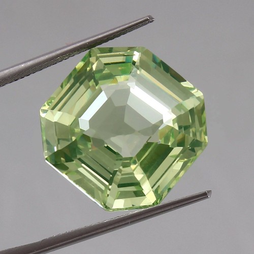 Natural Flawless Yellowish Green Chrysoberyl Asscher Loose Cut Gemstone 18x18 mm
