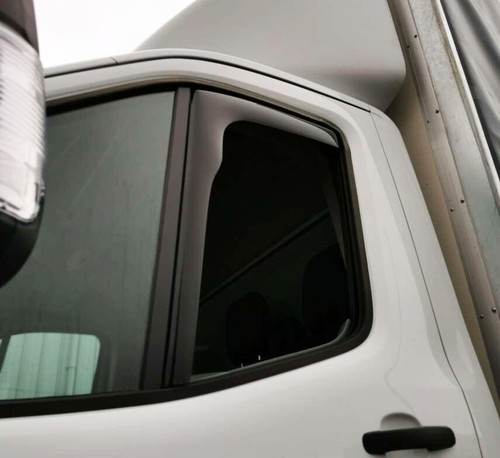 Wind Deflectors for Ford Transit Mk8 2013-up 2 PC set in Dark Smoke with Clips - Picture 3 of 6