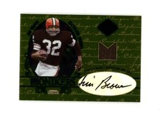 RARE 2003 Leaf Limited GOLD SP JIM BROWN JAMAL LEWIS AUTO GAME WORN JERSEY /20! 