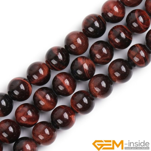 Red Tiger Eye Natural Gemstone Round Loose Big Hole 2mm Beads Jewelry Making 15" - Picture 5 of 45