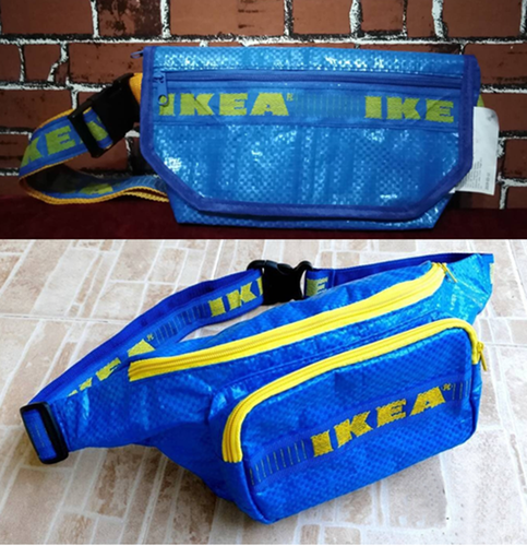 Ikea Remade Waist Bag Men Women Travel Shopping Blue Light Weight Chest Bags  - Picture 1 of 16