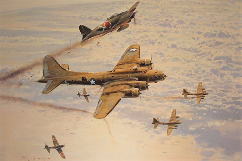 Valor in the Pacific by Robert Taylor aviation art signed by WWII B-29 Aircrew - Picture 3 of 4