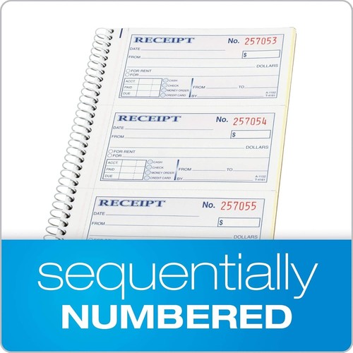 Adams Money and Rent Receipt Book, 2-Part Carbonless, 5-1/4" x 11", Spiral Bound - Bild 2 von 7