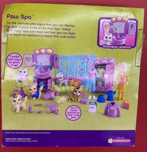 RARO!!! Juego Polly Pocket Totally Trendy Pets Paw Spa 2006 Mattel nunca usado - Imagen 3 de 9