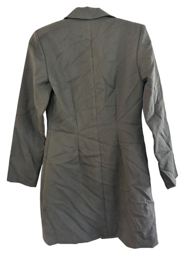 Cappotto blazer donna City triangles linea lunga nero e grigio con bottoni taglia 7 - Foto 3 di 3