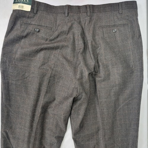 Pantalones Ralph Lauren Para Hombre Lana Marrón Oscuro NUEVO Talla 44x34 44 Cintura 34" Entrepierna NEIL - Imagen 4 de 9