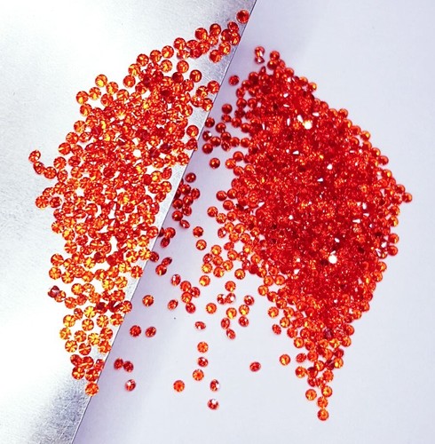 Zafiro Padparadscha Natural 30+ Cts 1.60 MM Redondo 1000 Piezas Lote Certificado O290 - Imagen 10 de 13