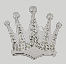 Crown Belt Buckle Men Women Silver Metal Rhinestone High-end Cowgirl New Rodeo