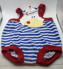 VTG Carter's Sunsuit Romper Red White Blue Sailor Duck 24 Months