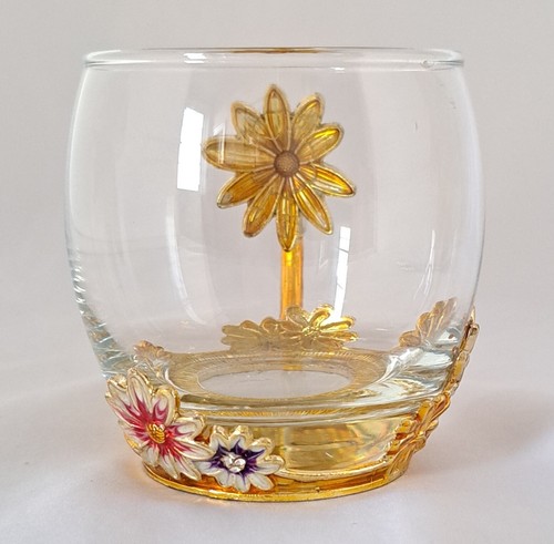 Enameled Glass Flower Tea Cup & Teaspoon + Gift Box - Picture 6 of 9
