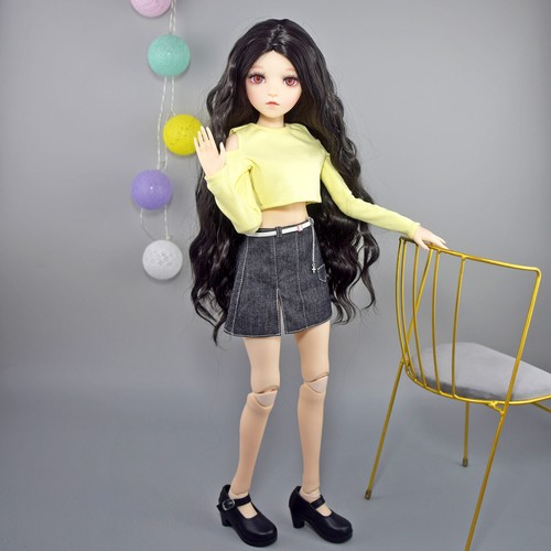 24" 1/3 BJD Puppe Mädchen SD Puppen Zum Selbermachen Spielzeug mit schwarzen Haaren komplettes Set Kleidung Outfit - Bild 15 von 24