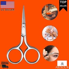 Nose Hair Scissors Men Mustache Beard Trimming Eyebrows Stainless Steel