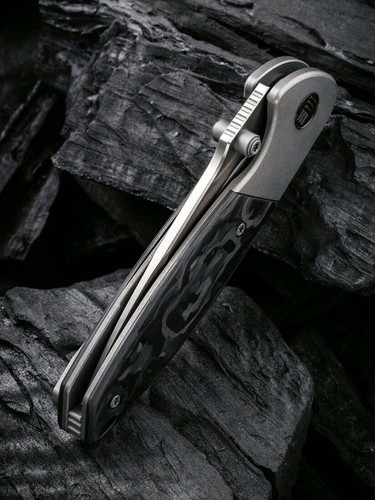 WE Nitro Mini 3.13" CPM 20CV Carbon Fiber Titanium Folding Knife WE22015-1 - Picture 6 of 8