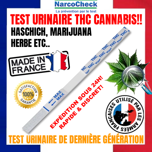 TEST URINAIRE DÉPISTAGE THC ✅ RÉSINE CANNABIS MARIJUANA DROGUE (HAUTE FIABILITÉ) - Photo 1/9