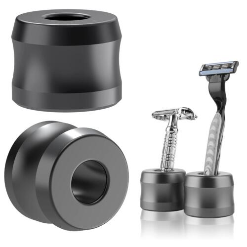 Soporte de afeitadora de seguridad - Soporte de afeitado de aleación de aluminio para hombre para encimeras de baño