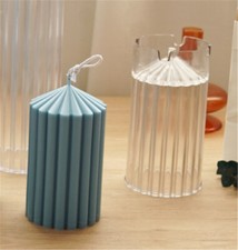 3D Ribbed Short Pillar Structural Aesthetic Candle Mold 5.9"x 3.1" 