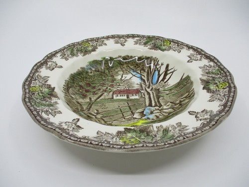 JOHNSON BROTHERS FRIENDLY VILLAGE (England) RIM SOUP BOWL - 8 5/8'" 1008H - Picture 2 of 4