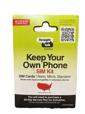 Straight Talk SIM Card (Verizon) Keep Your Own Phone Kit - 3 Pack