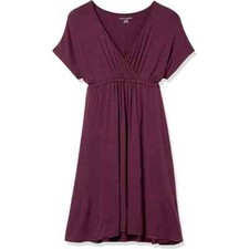 Amazon Essentials Women's Surplice Dress, Size: Small, Burgundy Color