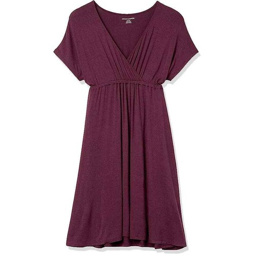 Vestido para mujer Amazon Essentials con sobrepelliz, talla: pequeño, color borgoña - Imagen 1 de 4