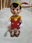Walt Disney Pinocchio Vintage 60s Hong Kong Rubber Toy Figurine Jointed 8.5" D11