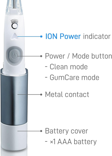IONPA DM Red Compact Ionic Power Electric Toothbrush with Travel Cap, Brushing T - Picture 5 of 9