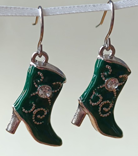 Silver Diamante Cowboy Boots Drop Earrings, Multicoloured, Fashion Jewellery, UK - Picture 16 of 23