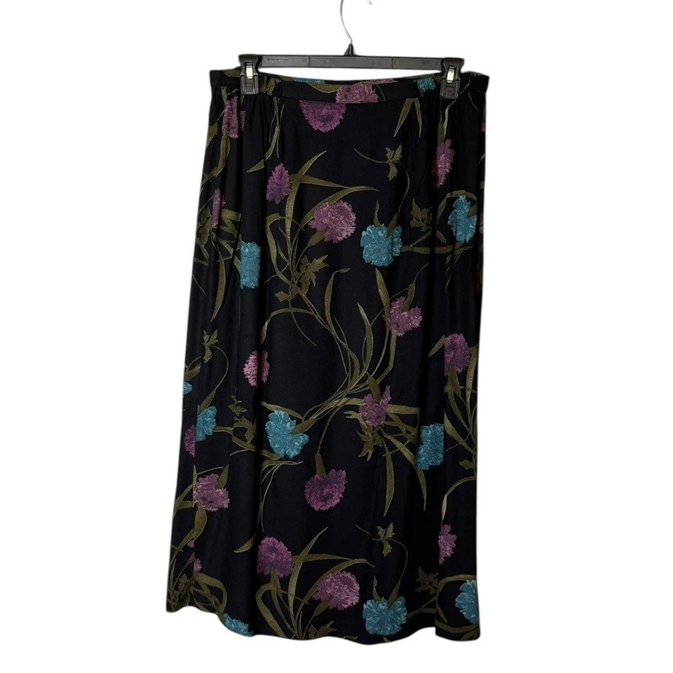 Vtg Lane Bryant Y2K Floral Maxi Wrap Skirt Size 18 Whimsigoth Fairy Grunge Boho - Image 3 of 4