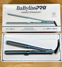Babyliss PRO Nano Titanium Ultra-thin Flat Iron 1 1/2  38mm Blue NIB