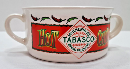 TABASCO - HOUSTON Harvest -Chili Soup BOWL- two HANDLED - VINTAGE - NEVER used - Picture 3 of 11