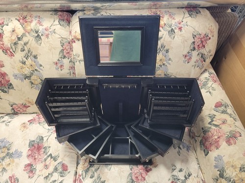 Lori Greiner "For Your Ease Only" Jewelry Organizer Box Mirror Lined - Black - Picture 2 of 15