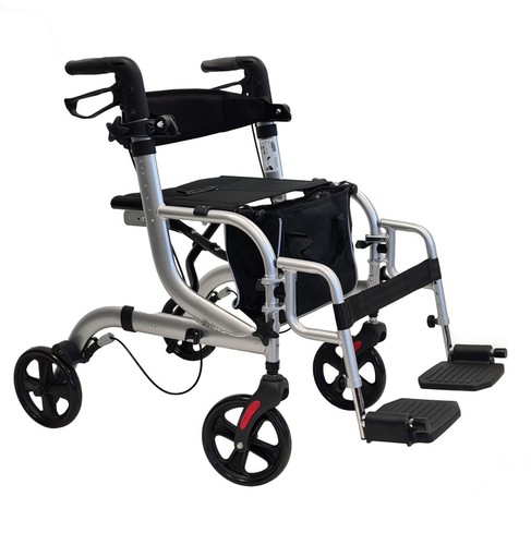Rollator Transportstuhl-Funktion | bis 135 kg | Klappbar, Bremsen, mit Sitz - Bild 23 von 24