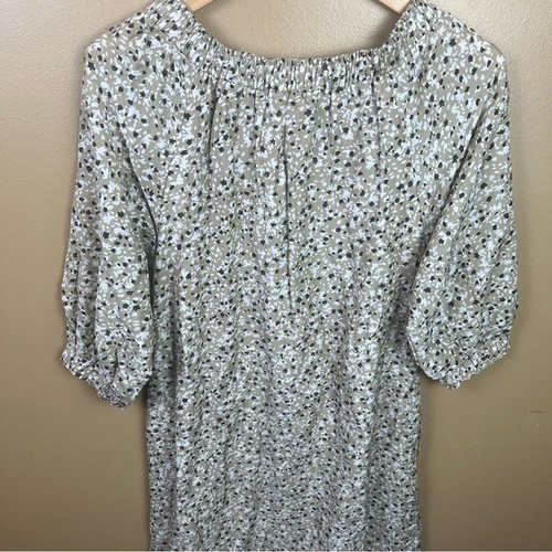 Mirth Handmade Edition Neutral Floral Maxi Dress Prarie Silk Blend Women's Small - Picture 9 of 13