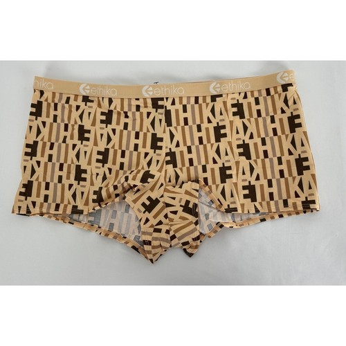 Ethika Womens Staple Underwear Boy Shorts Shorty Size XL Brown New Monogram - Picture 5 of 7