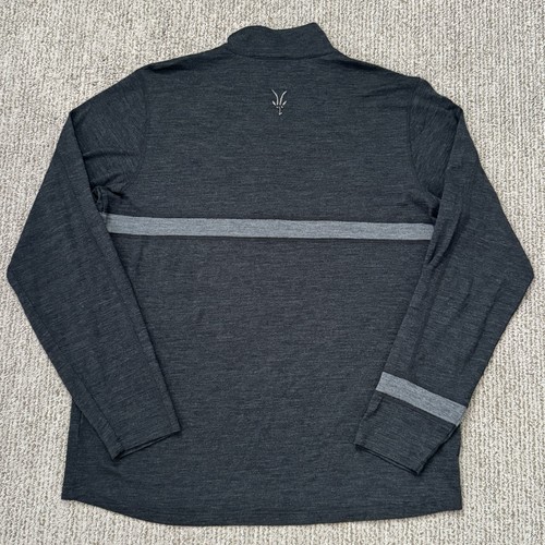 Ibex Mens L 1/2 Zip Merino Wool Pullover Sweater Long Sleeve Grey - Picture 6 of 6